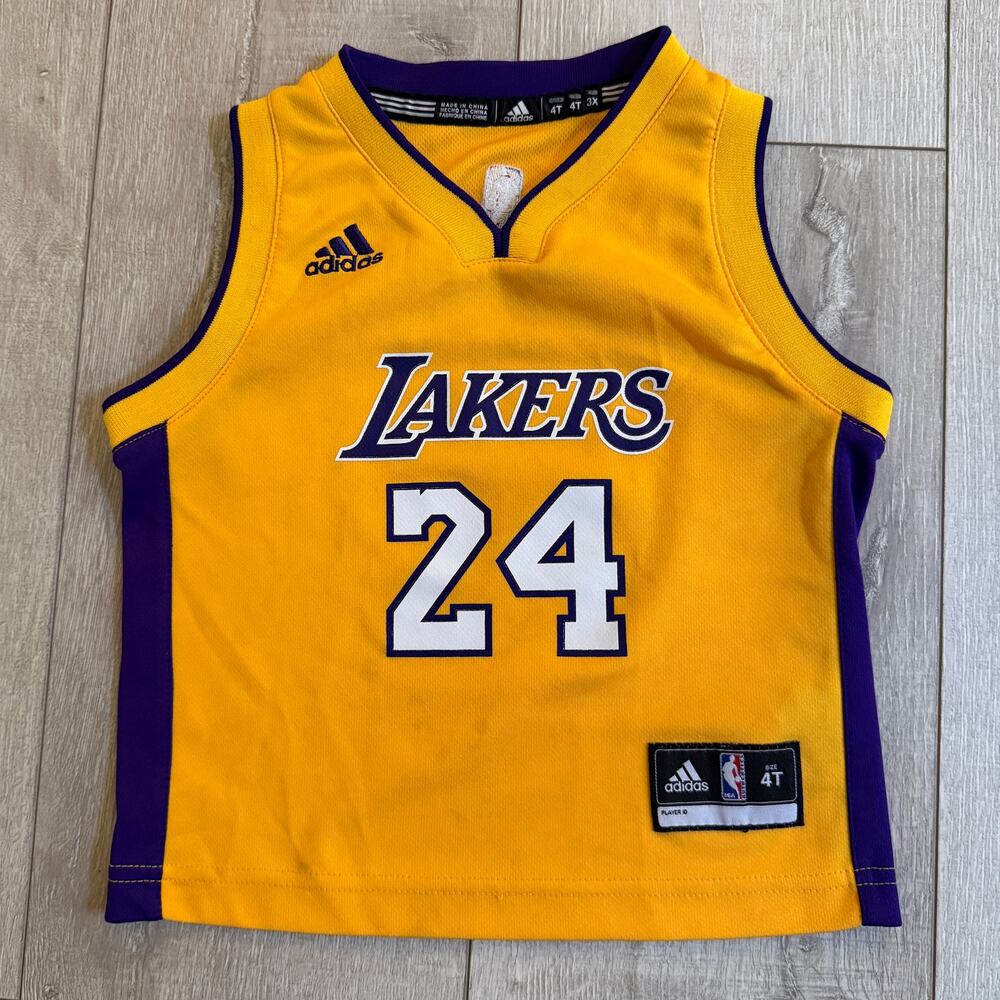 Adidas Kobe Bryant #24 Los Angeles Lakers Gold Toddler Jersey Size 4T